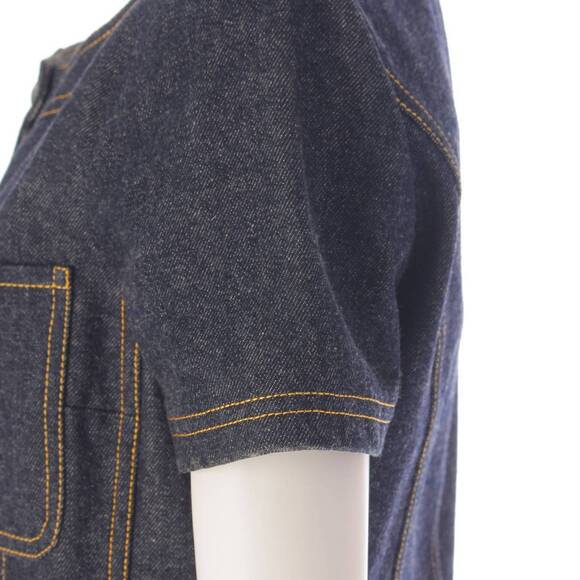 CHANEL Dress CC Vintage Denim Blue Short Dress E97 Button Indigo - Picture 7 of 9